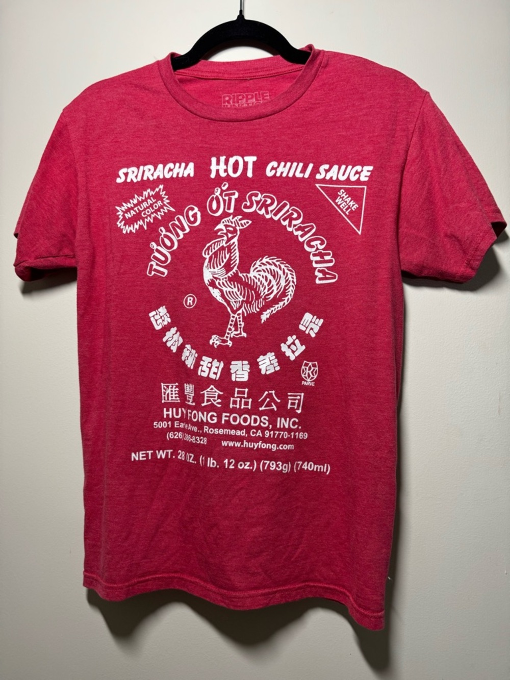 Ripple Junction Red Sriracha Hot Chili Sauce Graphic Tee